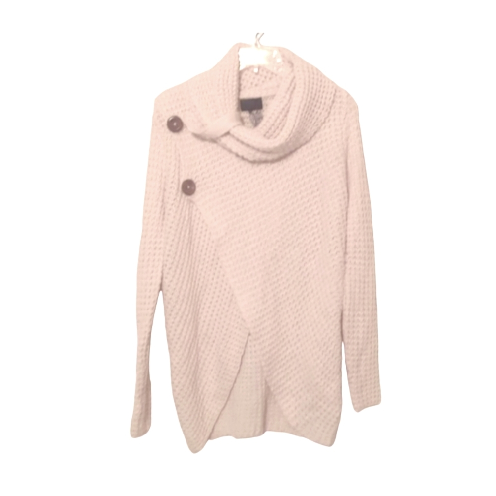 🌸 NWT I2 COWL NECK BUTTON WRAP SWEATER
